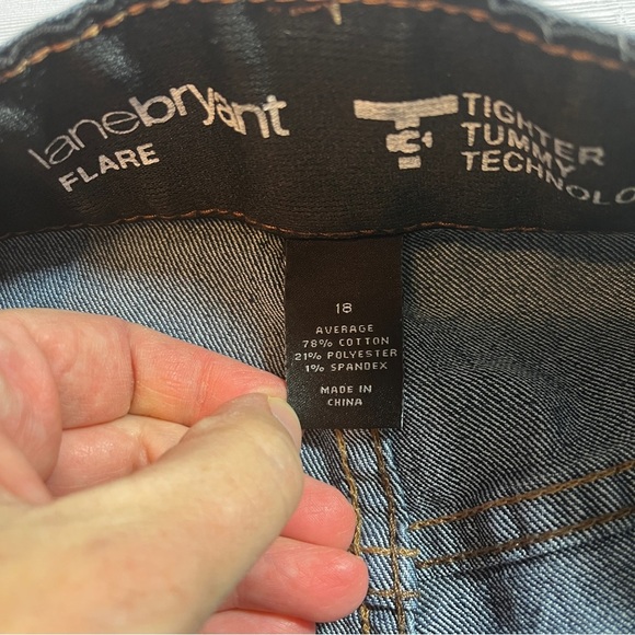 Lane Bryant Tighter Tummy Technology Dark Blue Y2K Flare Jeans Women's 18 - Picture 11 of 14